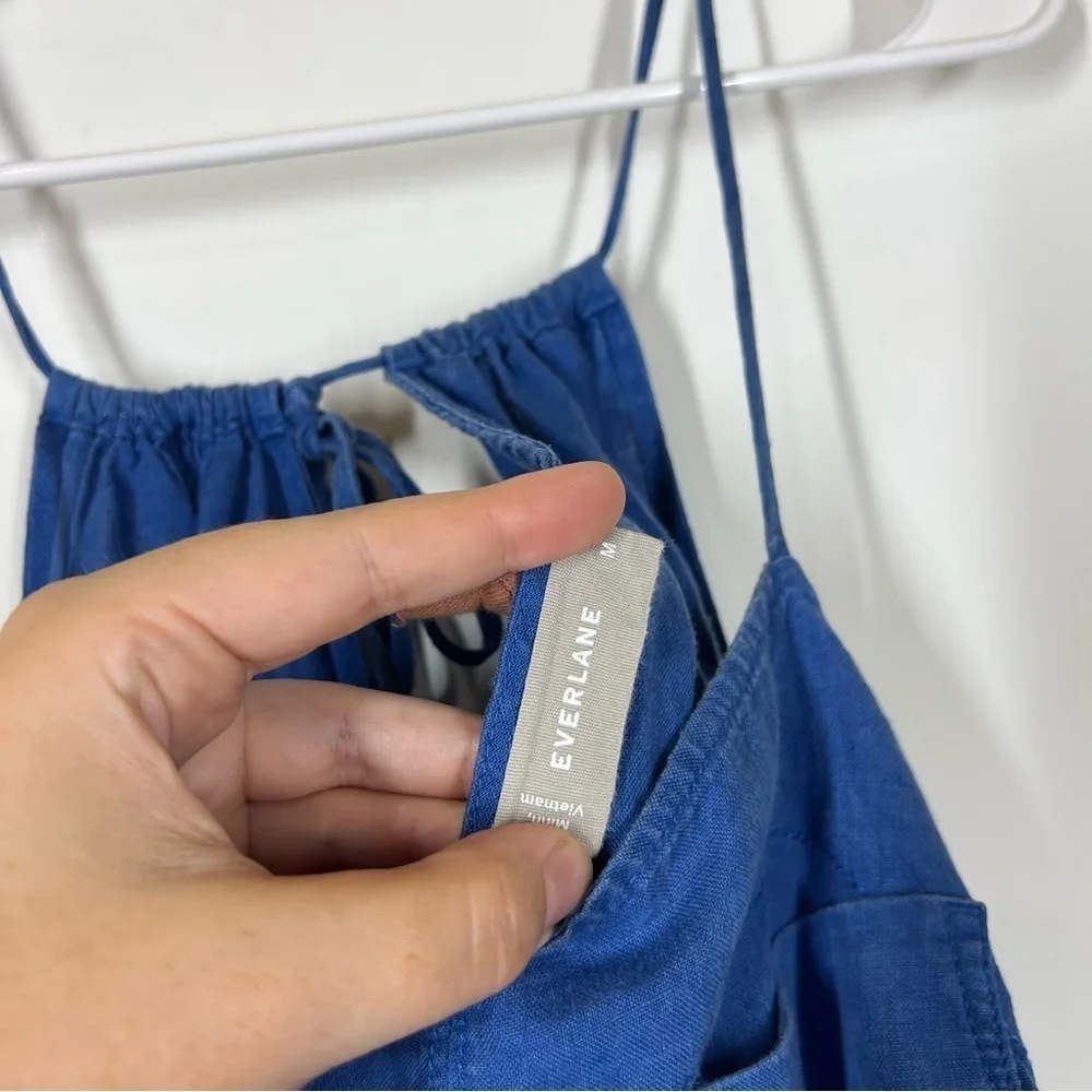 Everlane 100% Linen Shoestring Jumpsuit Size Medium